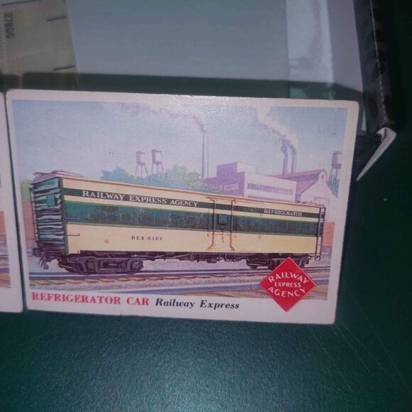 1955 Topps Rails and Sails #103 - Refrigerator Car - Railway Express - Lot of 2 - Picture 3 of 10